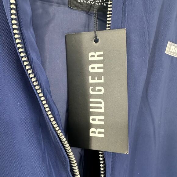 NEW Rawgear Navy Hooded Front Zipped Puffer Vest Sz Medium - Picture 7 of 8